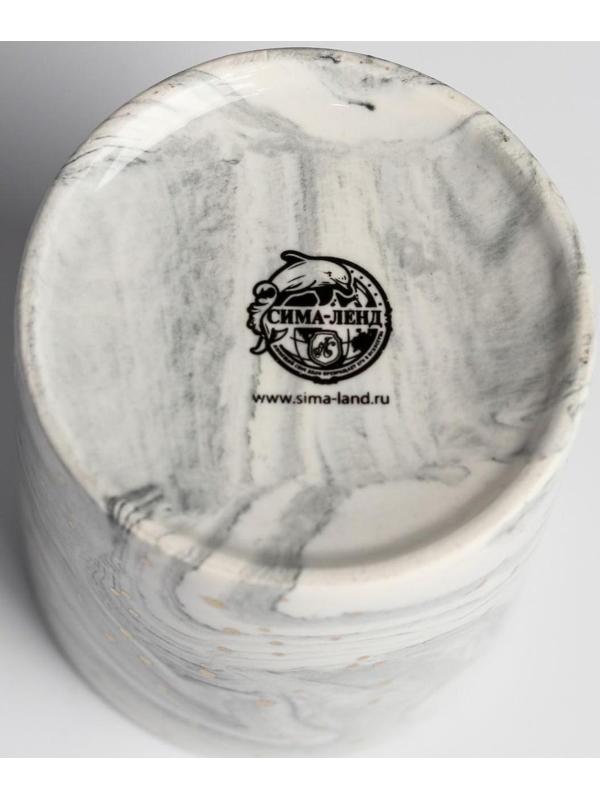 Керамическое кашпо с тиснением «Луна», 8 х 9,5 см