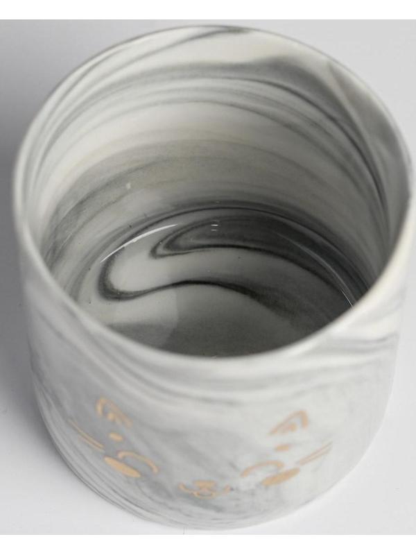 Керамическое кашпо с тиснением «Котик», 8 х 7,5 см