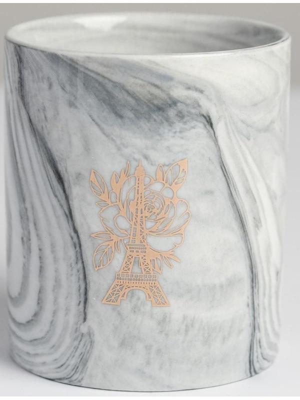 Керамическое кашпо с тиснением «Париж», 8 х 9,5 см