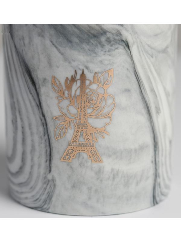 Керамическое кашпо с тиснением «Париж», 8 х 9,5 см