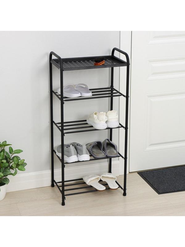 Этажерка-подставка для обуви «Классика», 5 полок, цвет чёрный