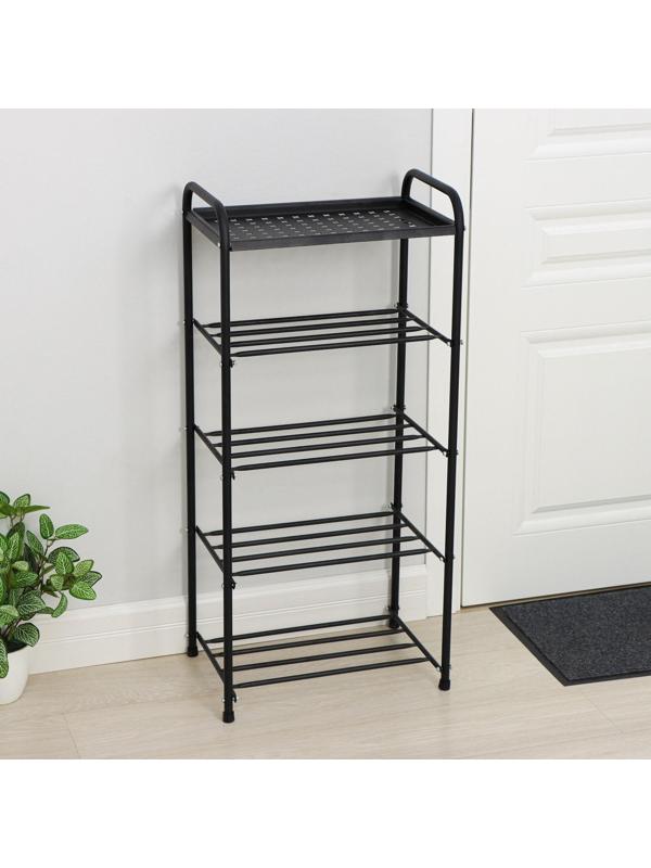 Этажерка-подставка для обуви «Классика», 5 полок, цвет чёрный