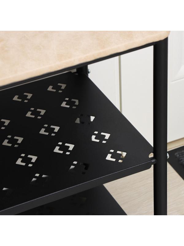 Банкетка для обуви «Принт», 3 полки, цвет чёрный