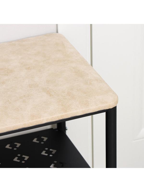 Банкетка для обуви «Принт», 3 полки, цвет чёрный