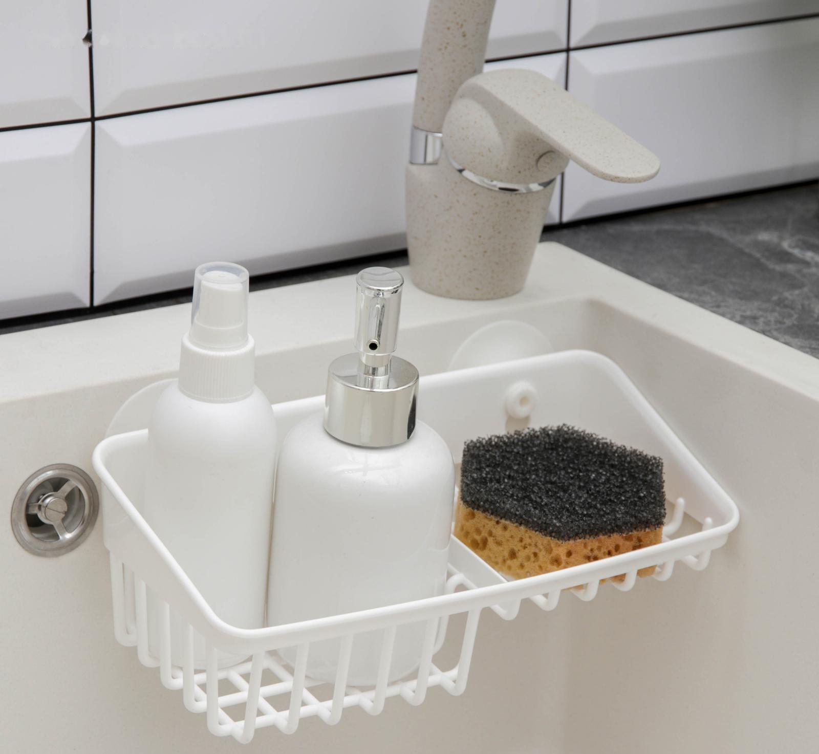 Держатель подвесной на присосках Helper, 23,6×12,5×7,9 см, цвет белый