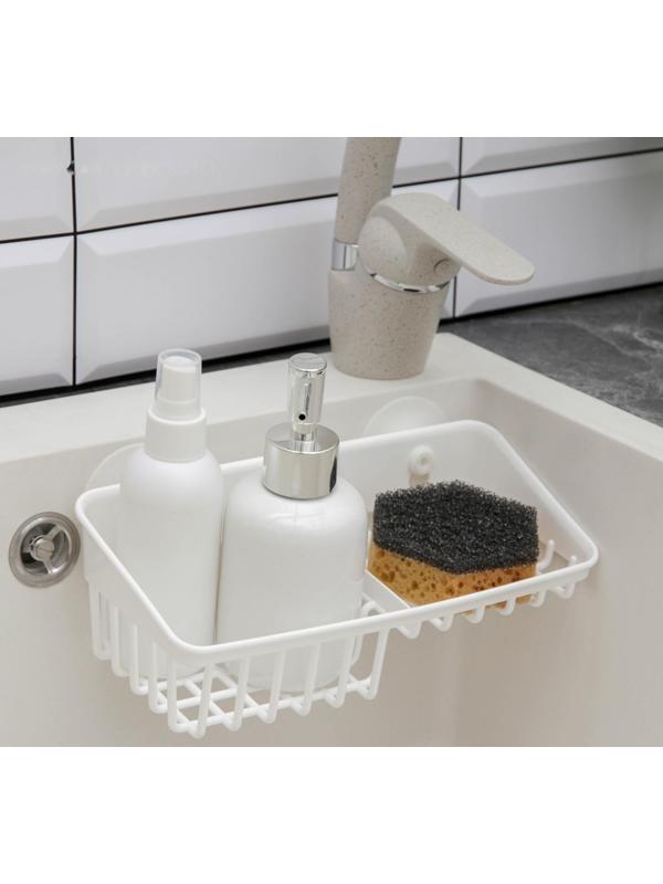 Держатель подвесной на присосках Helper, 23,6×12,5×7,9 см, цвет белый