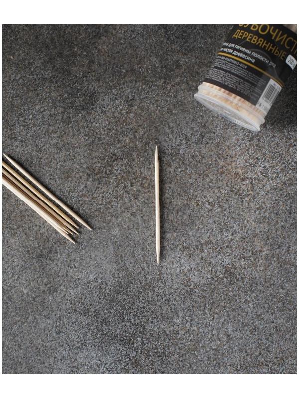 Зубочистки из берёзы Magistro, 200 шт, пластиковая баночка, крышка с дозатором