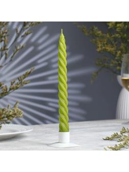 Свеча витая, 2,3х 24,5 см, 5 ч, 50 г, оливковая
