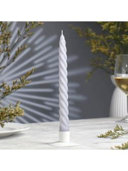 Свеча витая, 2,3х 24,5 см, 5 ч, 50 г, серая