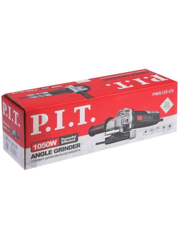 Угловая шлифмашина P.I.T. PWS125-C6, регулировка оборотов, 1050Вт, 125 мм, 3000-11000 об/мин