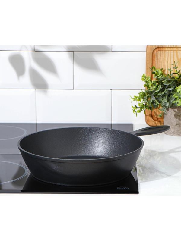 Сковорода «Сотейник», d=26 см, без крышки, антипригарное покрытие, цвет чёрный