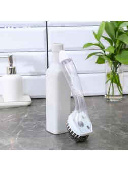 Губка для посуды с дозатором 7×5×22 см, металлическая, 14 гр