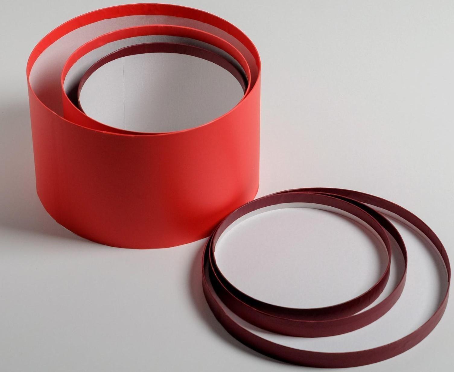 Набор шляпных коробок для цветов 3 в 1 «Красный», 18 × 13 см - 25 × 15 см