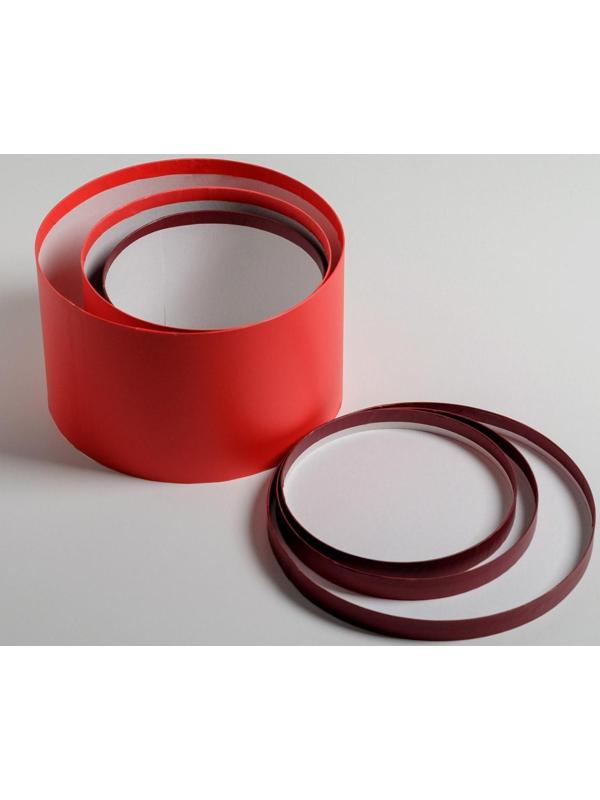 Набор шляпных коробок для цветов 3 в 1 «Красный», 18 × 13 см - 25 × 15 см