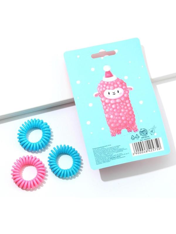 Резинки-пружинки для волос «Счастливого Нового года!», 3 шт., d = 3,5 см.