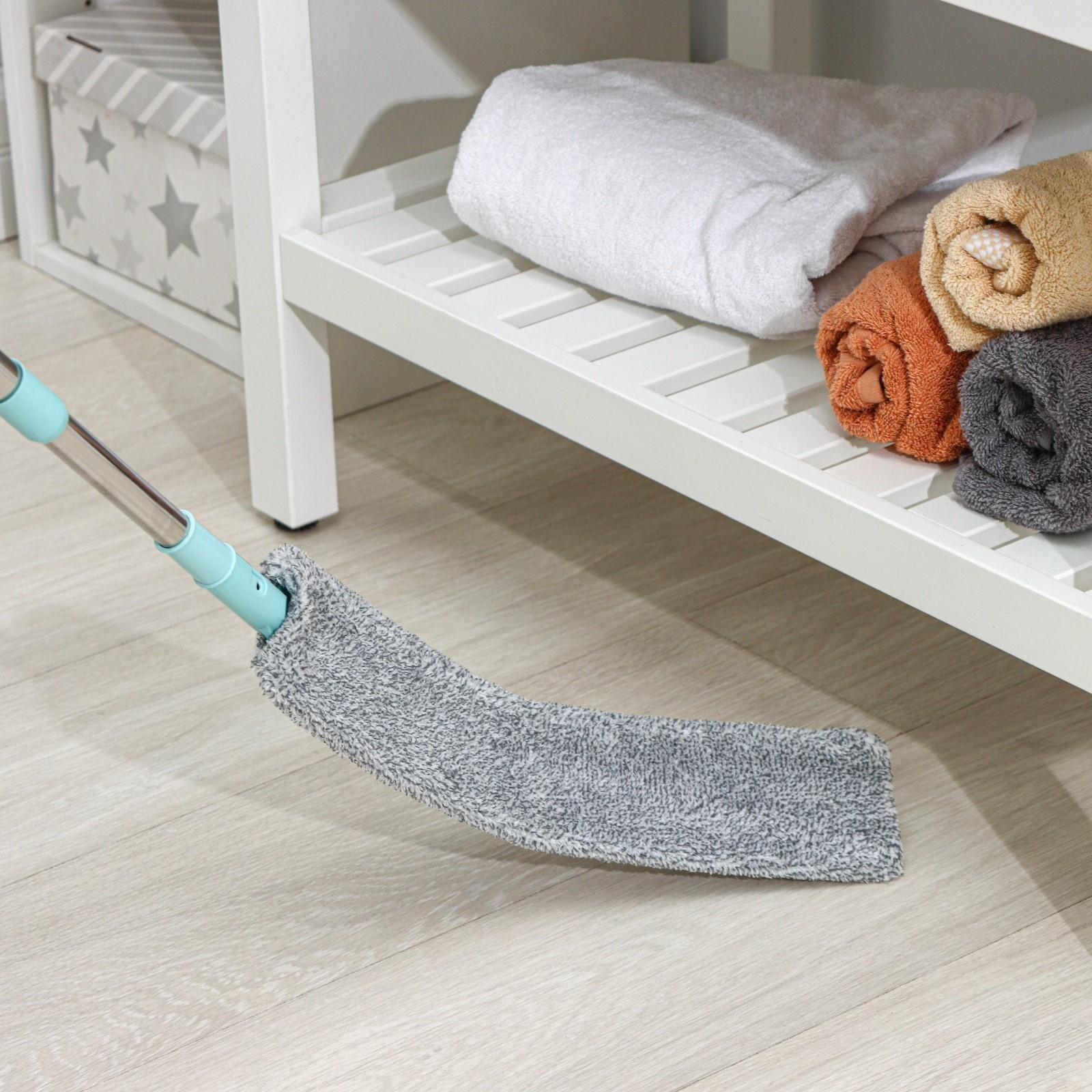 Швабра для мытья пола плоская, гибкая, для труднодоступных мест, насадка из микрофибры 9×2 см, 30 см, цвет МИКС