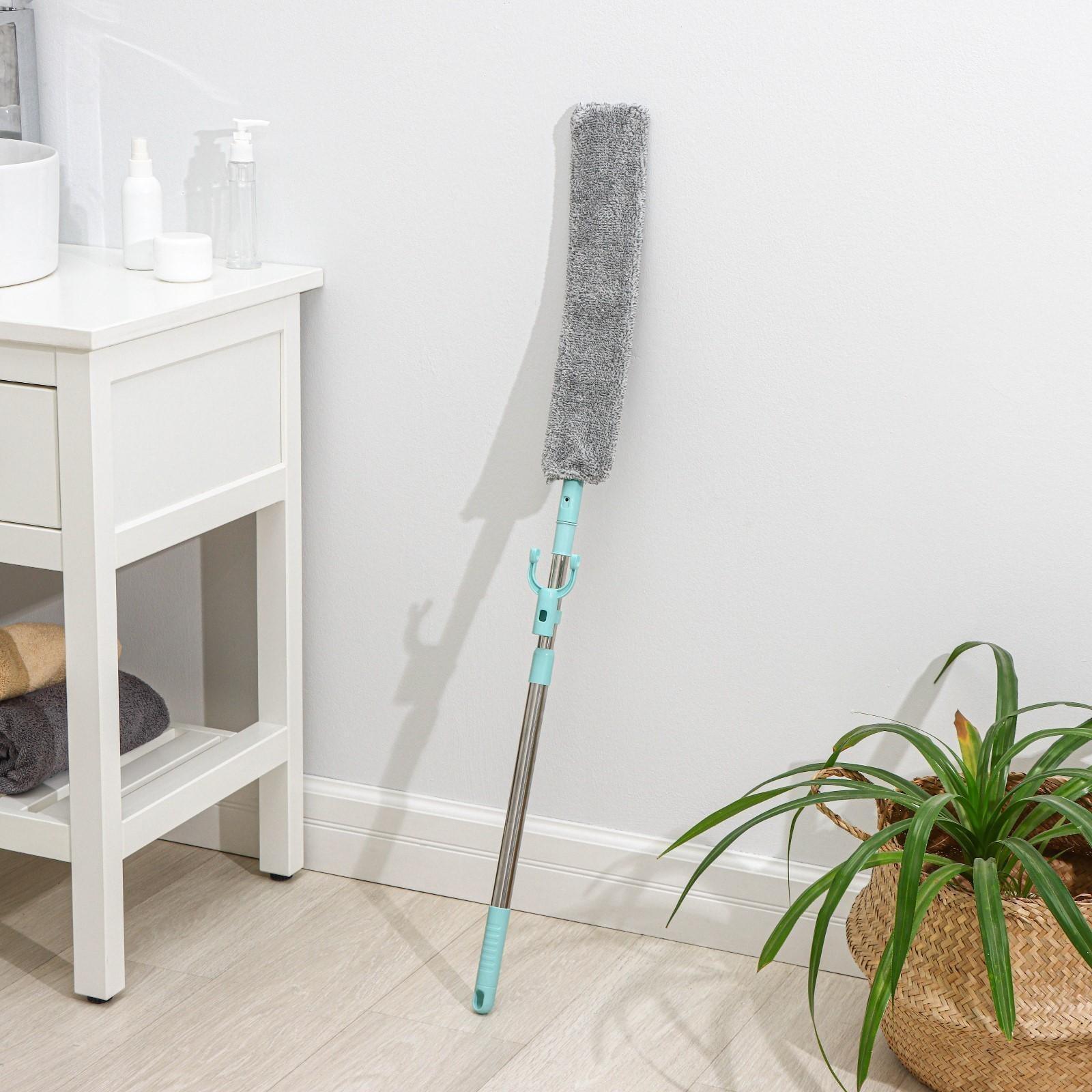 Швабра для мытья пола плоская, гибкая, для труднодоступных мест, насадка из микрофибры 9×2 см, 30 см, цвет МИКС