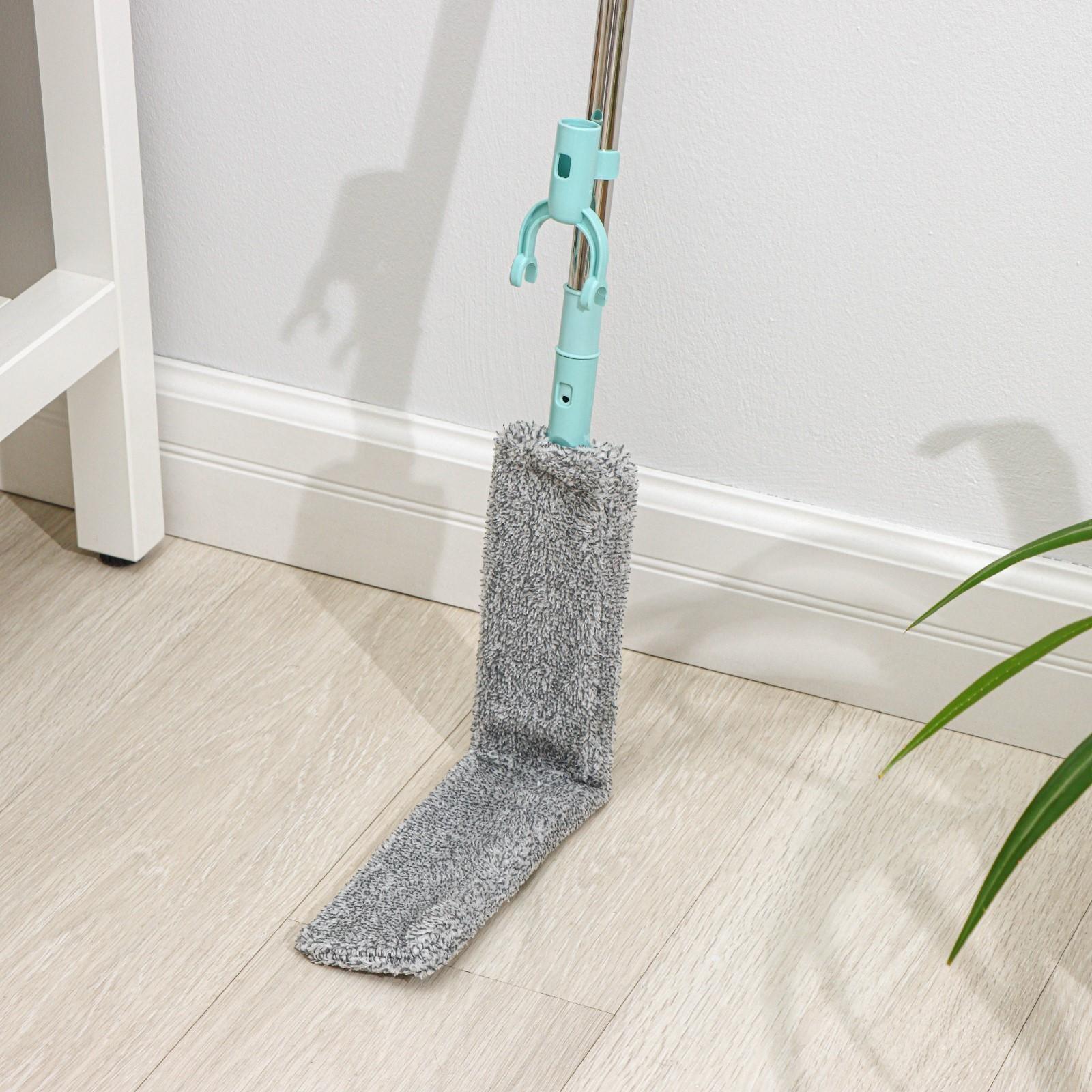 Швабра для мытья пола плоская, гибкая, для труднодоступных мест, насадка из микрофибры 9×2 см, 30 см, цвет МИКС