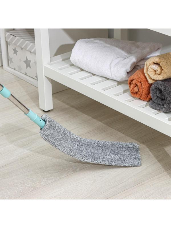 Швабра для мытья пола плоская, гибкая, для труднодоступных мест, насадка из микрофибры 9×2 см, 30 см, цвет МИКС