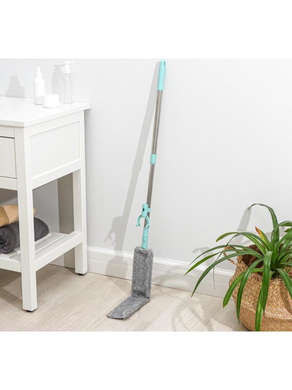 Швабра для мытья пола плоская, гибкая, для труднодоступных мест, насадка из микрофибры 9×2 см, 30 см, цвет МИКС