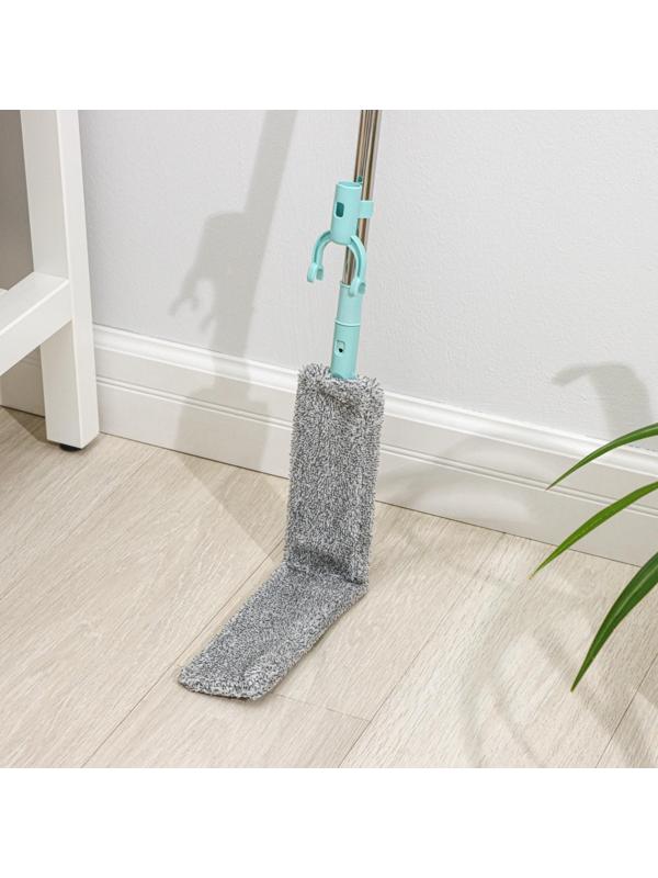 Швабра для мытья пола плоская, гибкая, для труднодоступных мест, насадка из микрофибры 9×2 см, 30 см, цвет МИКС