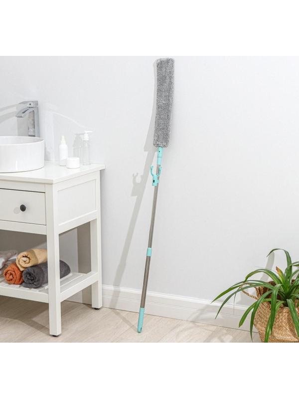 Швабра для мытья пола плоская, гибкая, для труднодоступных мест, насадка из микрофибры 9×2 см, 30 см, цвет МИКС