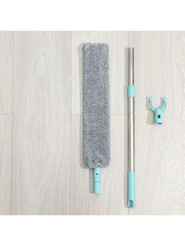 Швабра для мытья пола плоская, гибкая, для труднодоступных мест, насадка из микрофибры 9×2 см, 30 см, цвет МИКС