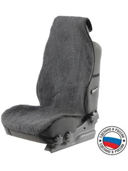 Накидка на переднее сиденье, искусственный мех, размер 55 х145 см, серый