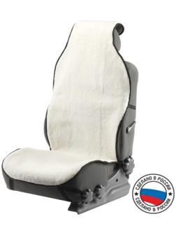 Накидка на переднее сиденье, искусственный мех, размер 55 х145 см, белый