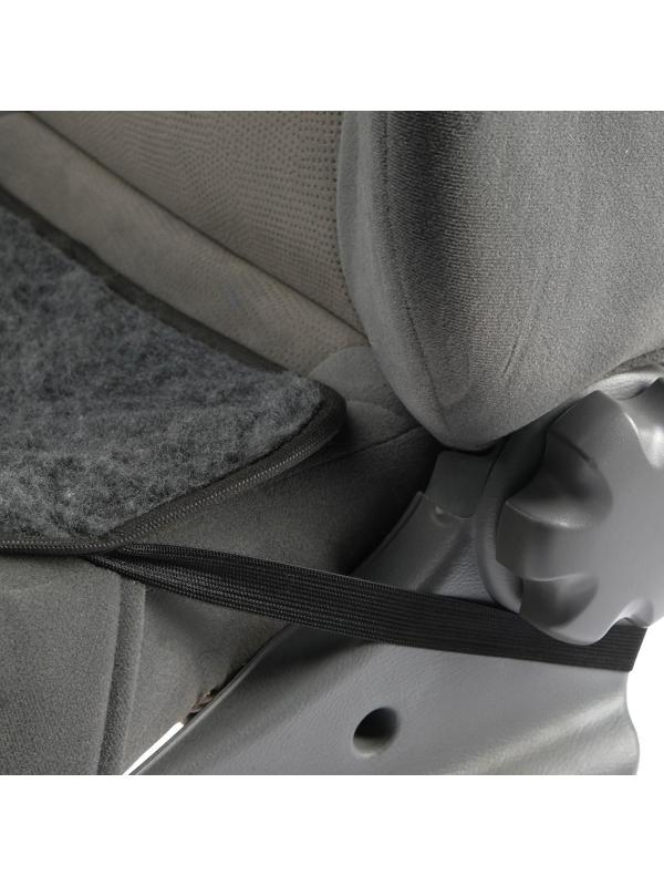 Накидка на переднее сиденье, искусственный мех, размер 48 х 48 см, серый