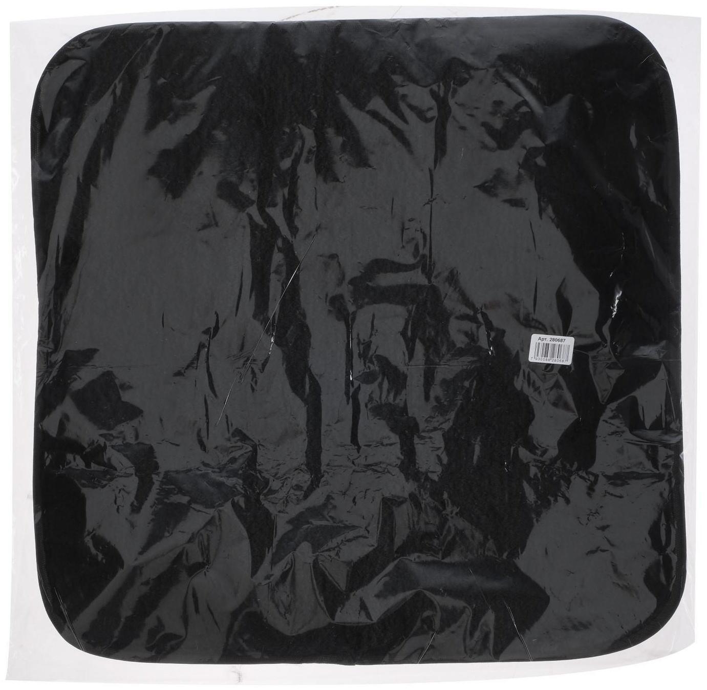 Накидка на переднее сиденье, искусственный мех, размер 48х48 см, черный