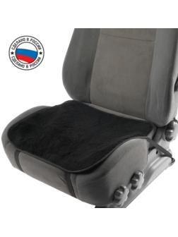 Накидка на переднее сиденье, искусственный мех, размер 48х48 см, черный