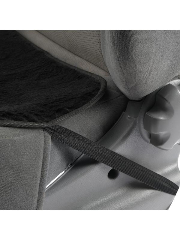 Накидка на переднее сиденье, искусственный мех, размер 48х48 см, черный