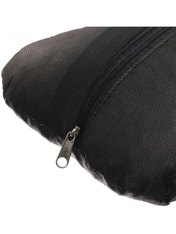 Подушка автомобильная косточка, на подголовник, экокожа перфорированная, черный 16х24 см