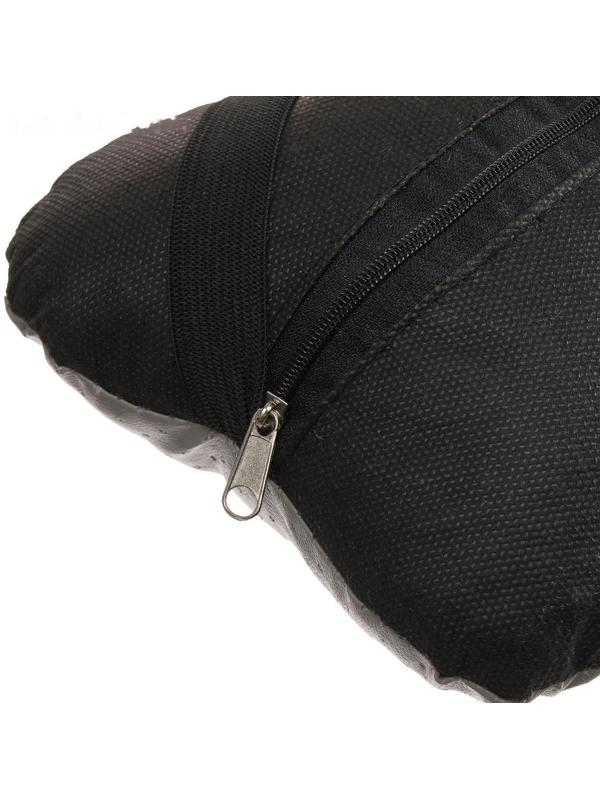 Подушка автомобильная косточка, на подголовник, экокожа перфорированная, серый 16х24 см