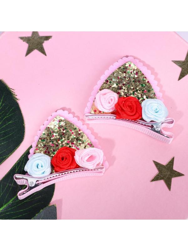 Заколки ушки для волос киса «Единорожные радости», пара