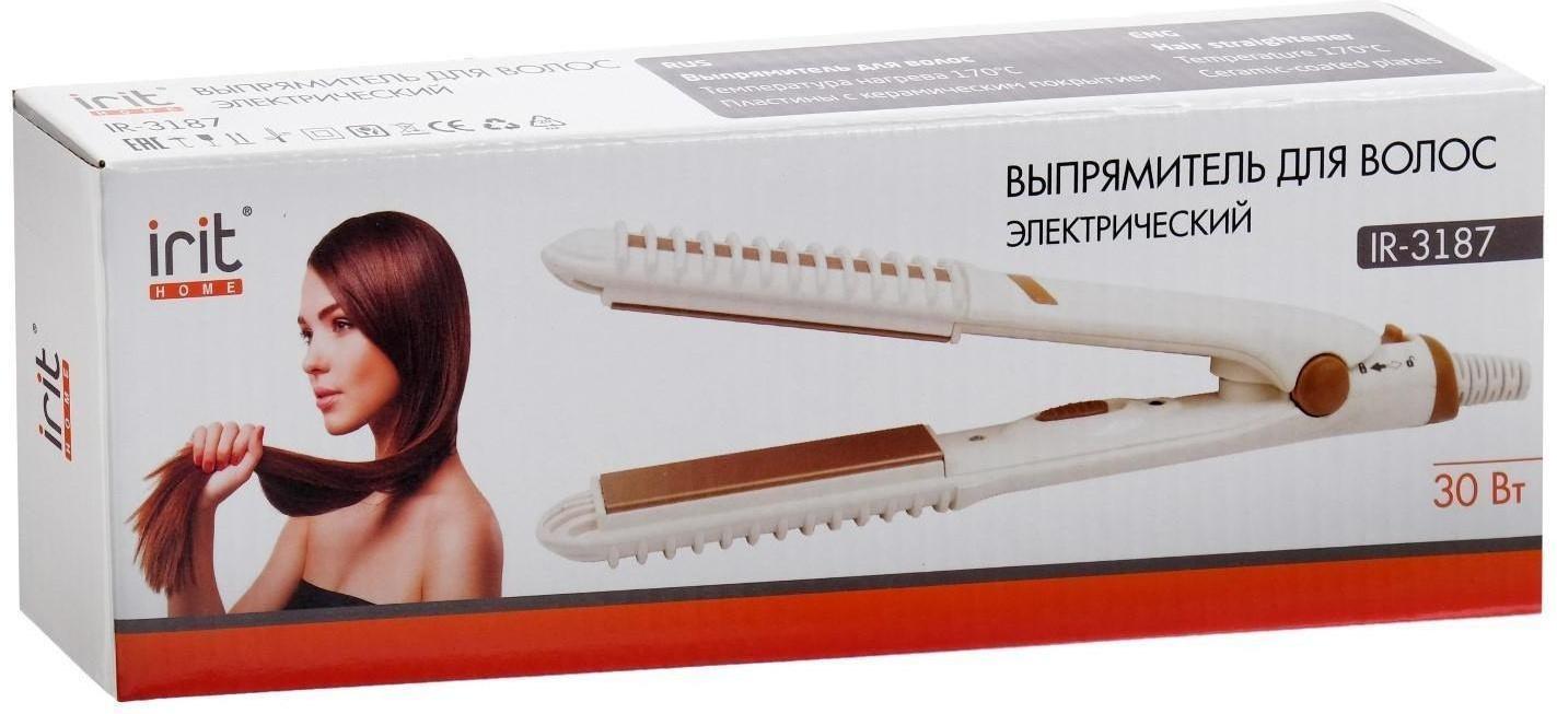 Выпрямитель Irit IR-3187, 30 Вт, керамическое покрытие, 75х20 мм, 170 °С, белый
