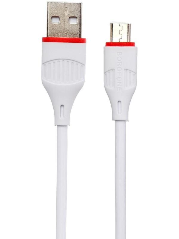 Кабель Borofone BX17, micro USB - USB, 2,4 А, 1 м, белый