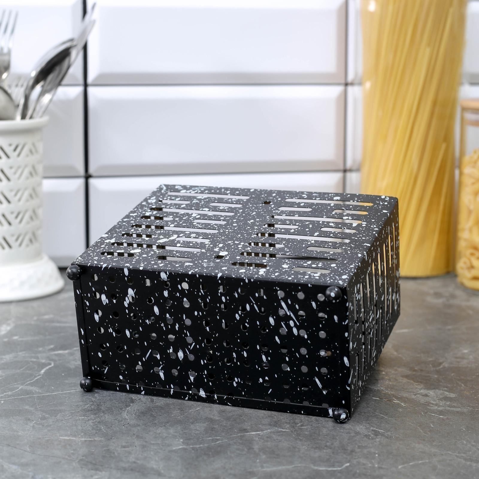 Сушилка для столовых приборов подвесная Доляна, 17,5×16×11,5 см, цвет чёрный