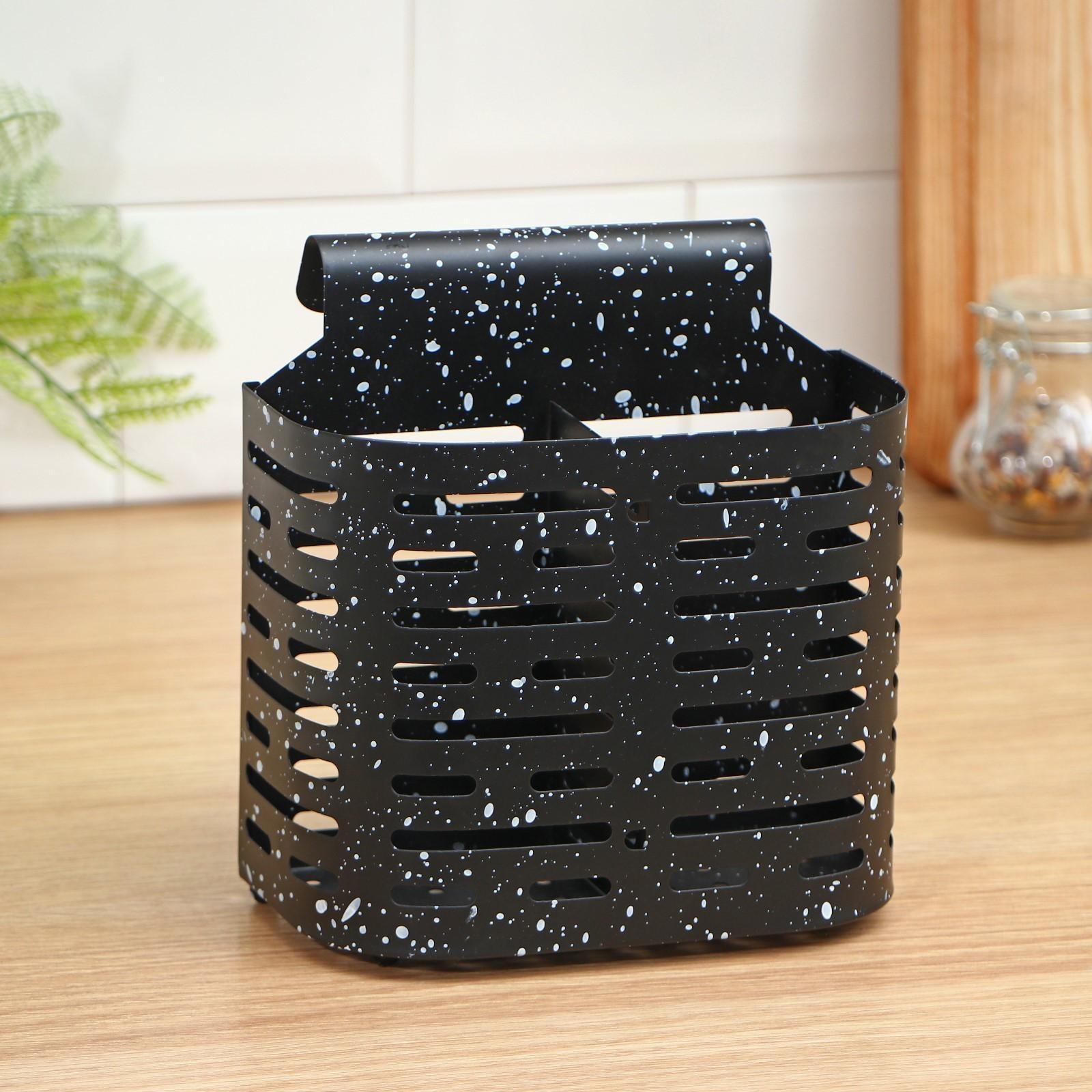 Сушилка для столовых приборов подвесная Доляна, 17,5×16×11,5 см, цвет чёрный