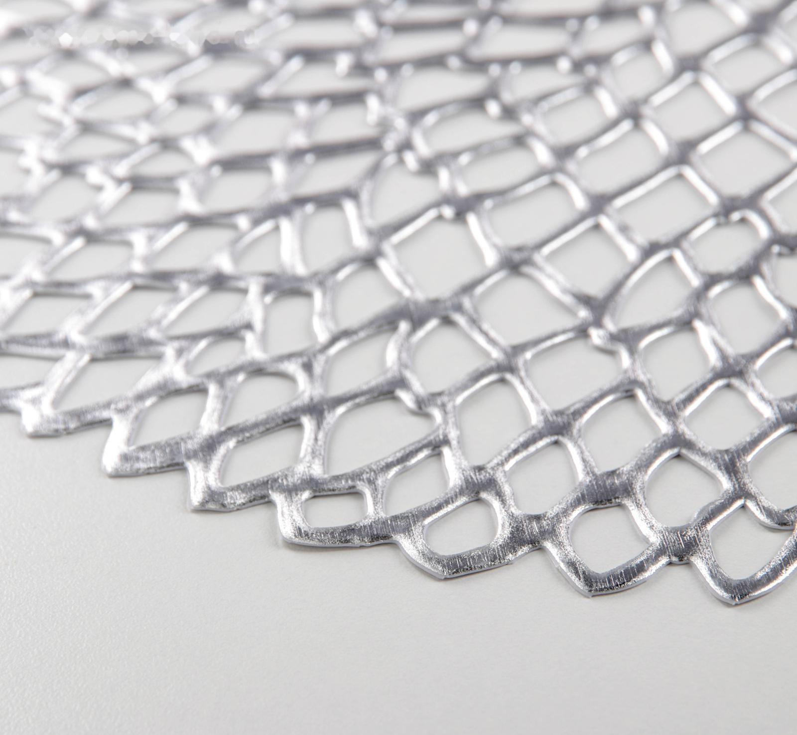 Набор салфеток сервировочных на стол Доляна «Лея», d=38 см, 4 шт, цвет серебряный