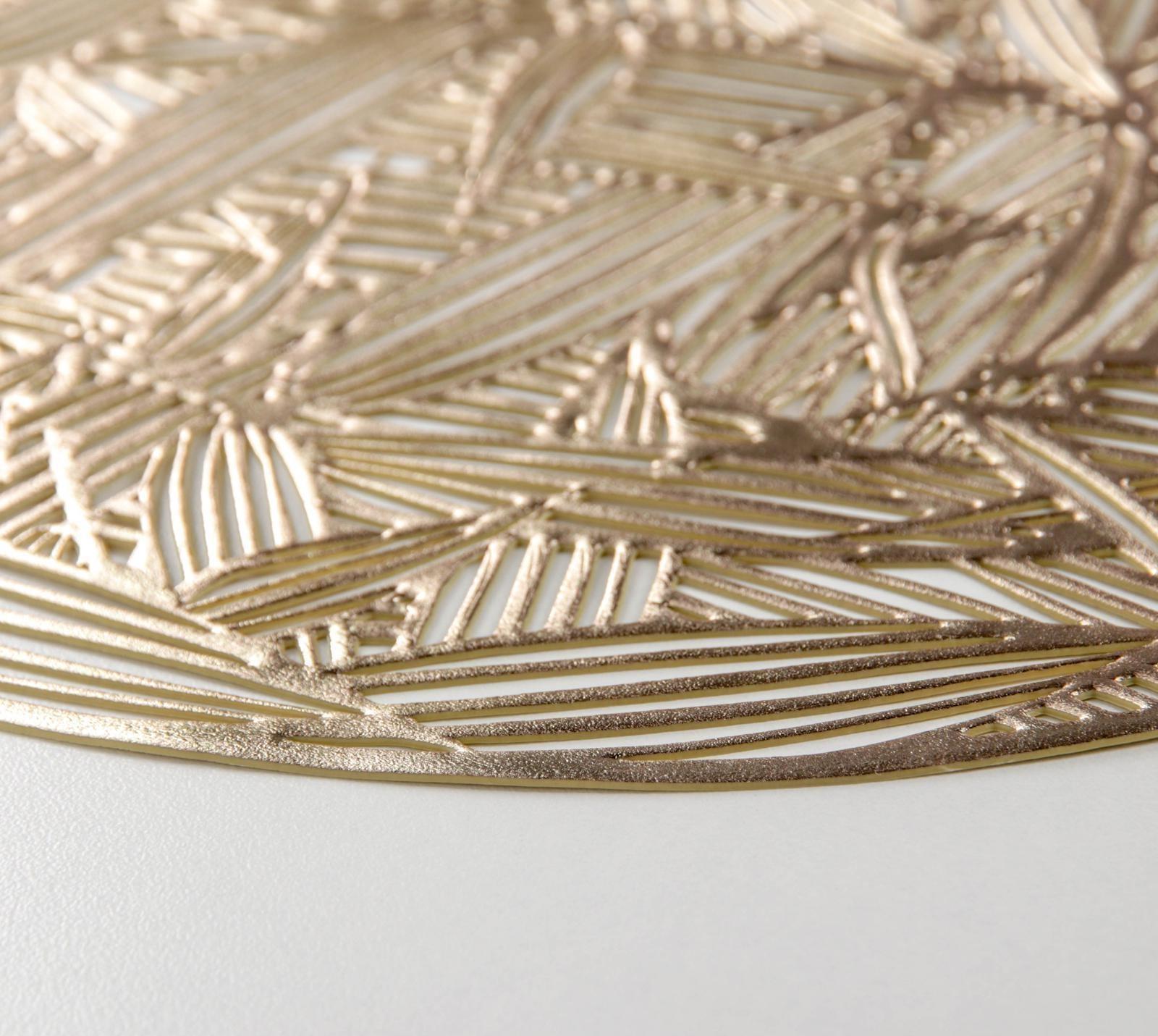 Набор салфеток сервировочных на стол Доляна «Листья», d=38 см, 4 шт, цвет золотой