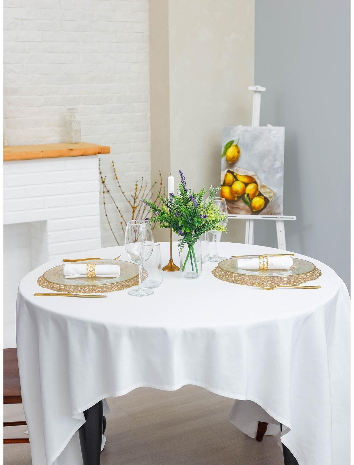 Набор салфеток сервировочных на стол Доляна «Паутинка», d=38 см, 4 шт, цвет золотой