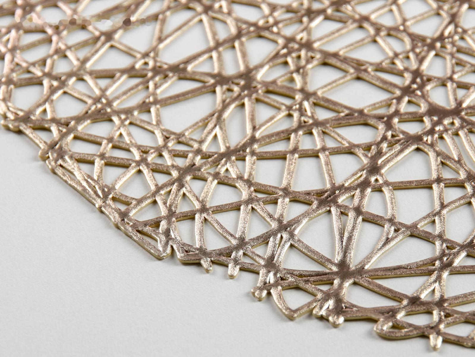 Набор салфеток сервировочных на стол Доляна «Паутинка», d=38 см, 4 шт, цвет золотой