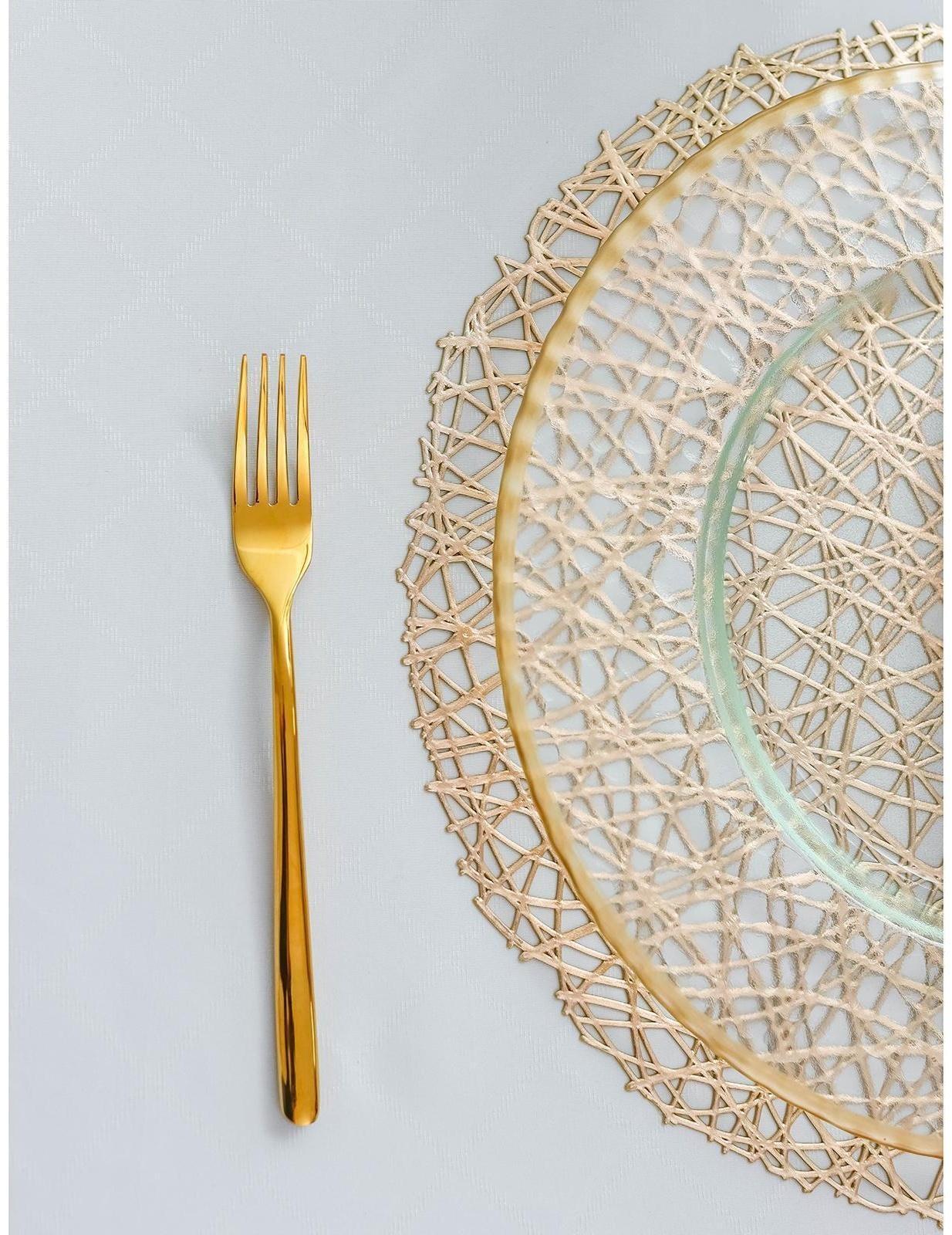 Набор салфеток сервировочных на стол Доляна «Паутинка», d=38 см, 4 шт, цвет золотой