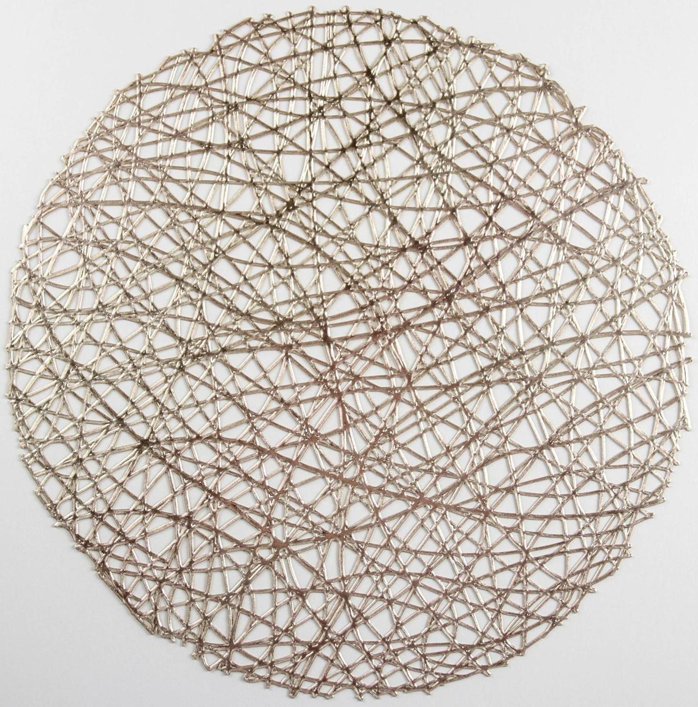 Набор салфеток сервировочных на стол Доляна «Паутинка», d=38 см, 4 шт, цвет золотой