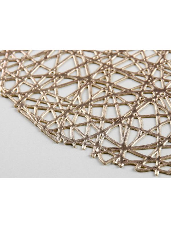 Набор салфеток сервировочных на стол Доляна «Паутинка», d=38 см, 4 шт, цвет золотой