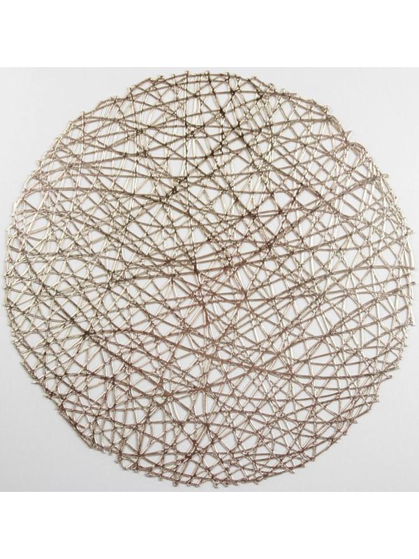 Набор салфеток сервировочных на стол Доляна «Паутинка», d=38 см, 4 шт, цвет золотой