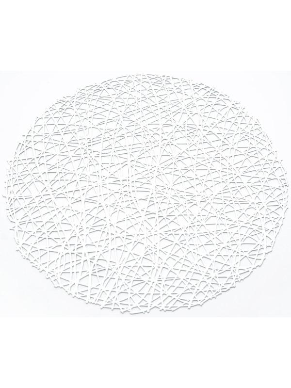 Набор салфеток сервировочных на стол Доляна «Паутинка», d=38 см, 4 шт, цвет серебряный