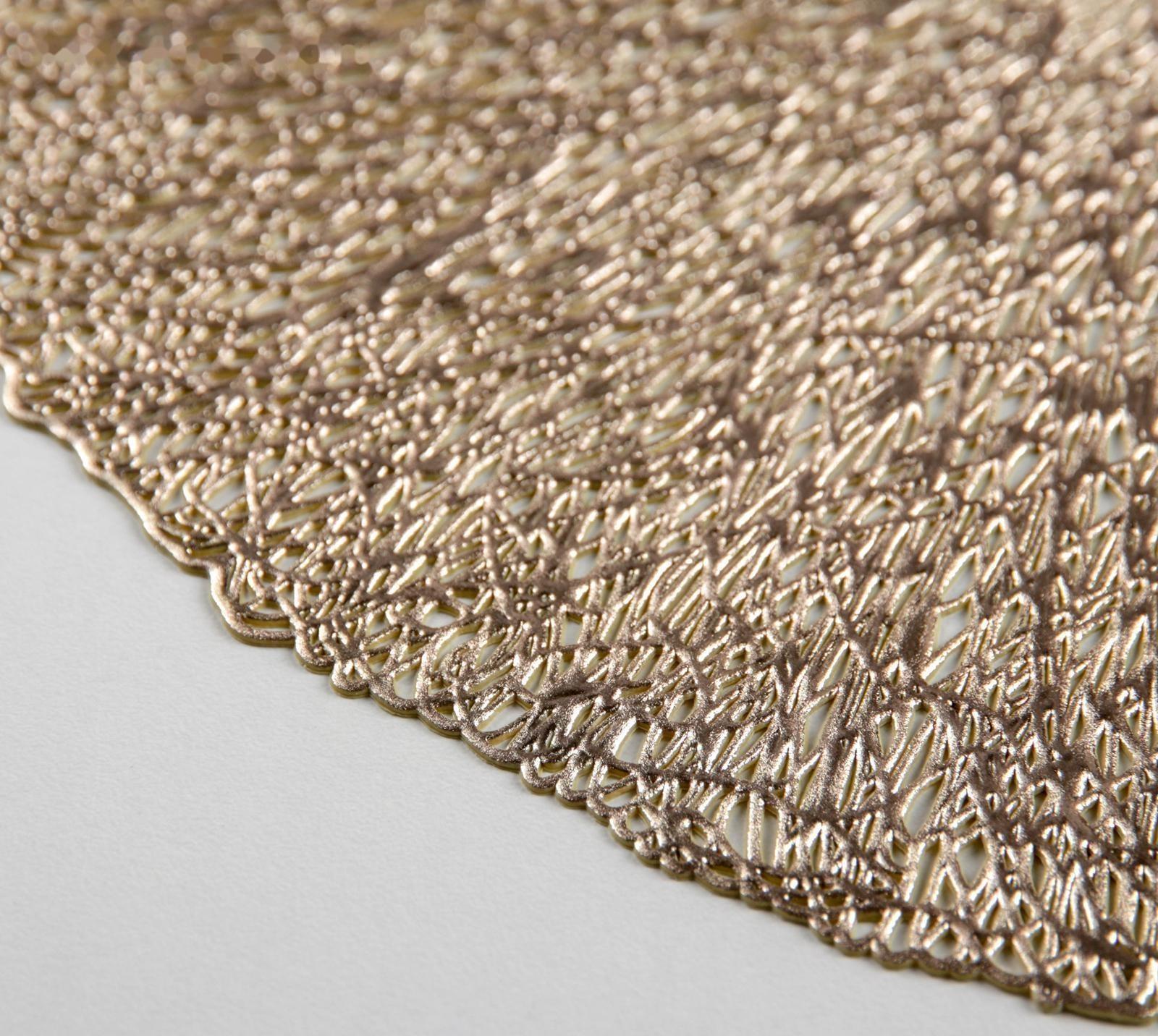 Набор салфеток сервировочных на стол Доляна «Соломка», d=38 см, 4 шт, цвет золото